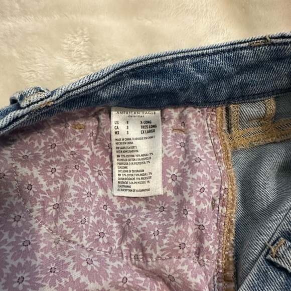 AE Stretch Super High Waisted Straight Jean - Picture 4 of 5